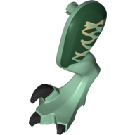 Animal Body Part, Dinosaur, Raptor Leg, Left, with Pin, with Dark Green Stripes Print (Sand Green)