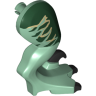 Animal Body Part, Dinosaur, Raptor Leg, Right, with Pin, with Dark Green Stripes Print (Sand Green)