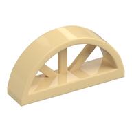 Window 1 x 4 x 1 2/3 with Spoked Rounded Top (Tan)