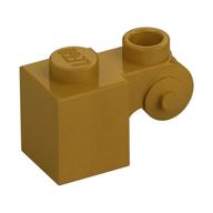 Brick Special 1 x 1 with Scroll with Open Stud (Pearl Gold)