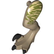 Animal Body Part, Dinosaur, Raptor Leg, Left, with Pin, with Olive Green Stripes Print (Dark Tan)