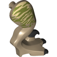 Animal Body Part, Dinosaur, Raptor Leg, Right, with Pin, with Olive Green Stripes Print (Dark Tan)