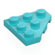 Wedge Plate 3 x 3 Cut Corner (Medium Azure)