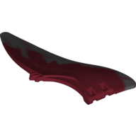 Animal Body Part, Dinosaur, Pteranodon Wing, Right with Marbled Dark Bluish Gray Edge Pattern (Dark Red)