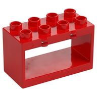 Duplo Container Box 2 x 4 x 2 with Open Sides (Red)