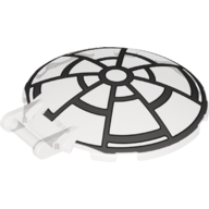 Dish 6 x 6 Inverted - No Studs with Handle with SW 8 Spoke Death Star Window Print (Trans-Brown)
