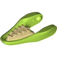 Animal Body Part, Dinosaur, Raptor / Dilophosaurus Lower Jaw with Tan Teeth Print (Lime)