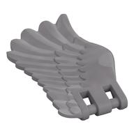 Creature Body Part, Wing 4 x 7 Left with Feathers and Handles for Clips (Flat Silver)
