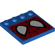 Plate Special 4 x 4, Studs on One Edge with Spiderman Face Print (Blue)