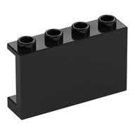 Panel 1 x 4 x 2 with Side Supports - Hollow Studs (Black)
