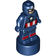 Minifig Trophy Statuette, Captain America Print (Dark Blue)