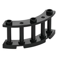 Fence Spindled 4 x 4 x 2 Quarter Round with 3 Studs (Black)