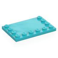 Plate Special 4 x 6, Studs on 3 Edges (Medium Azure)