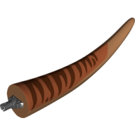 Animal Body Part, Dinosaur, Tyrannosaurus Rex Tail, with Pin, Reddish Brown and Dark Orange Stripes Print (Medium Nougat)