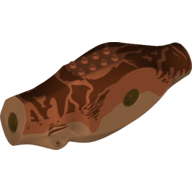 Animal Body Part, Dinosaur, Tyrannosaurus Rex Body with Reddish Brown and Dark Orange Skin Print (Medium Nougat)