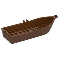 Boat / Rowing Boat 14 x 5 x 2 with Oarlocks [No Hollow Inside Studs] (Reddish Brown)