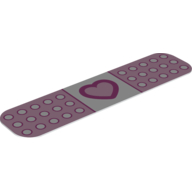 Duplo Bandage / Band Aid 3 x 13 with Round Ends and Pink Heart Print (White)