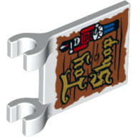 Flag 2 x 2 Square [Thick Clips] with Gold 'Toy Shop' and Nutcracker Drummer on Wood Background Print (White)