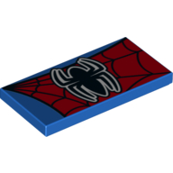 Tile 2 x 4 with Spider-Man logo Print (Blue)