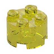 Brick Round 2 x 2 with Axle Hole (Trans-Yellow)