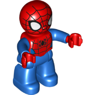 Duplo Figure Spider-Man, Small Eyes, Blue and Red Print (Red)