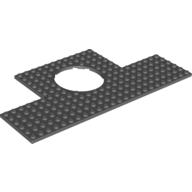 Plate Special 12 x 24 with 6 x 6 Square Cutouts at 2 Corners and 6 x 6 Round Cutout (Dark Bluish Gray)