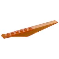 Hinge Plate 1 x 12 Locking with Angled Side Extensions and Tapered Ends, 7 Teeth (Trans-Orange)