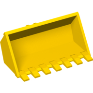Construction Vehicle Bucket 3 x 6, 7 Hinge Teeth (Yellow)