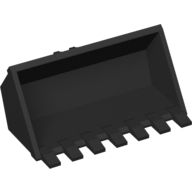 Construction Vehicle Bucket 3 x 6, 7 Hinge Teeth (Black)