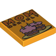Tile 2 x 2 with 'MOM MONTHLY' Print (Bright Light Orange)