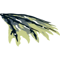 Wing, Right, with Black Limbs and Marbled Dark Blue Print (Yellowish Green)