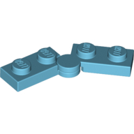 Hinge Plate 1 x 4 Swivel Top / Base - Solid Clip [Complete Assembly] (Medium Azure)