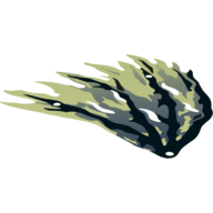 Wing, Left, with Black Limbs and Marbled Dark Blue Print (Yellowish Green)