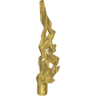 Large Figure Weapon Accessory, Flame / Lightning Bolt with Axle Hole (Pearl Gold)