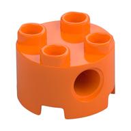 Brick Round 2 x 2, Pin Holes (Orange)