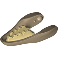 Animal Body Part, Dinosaur, Raptor / Dilophosaurus Lower Jaw with Tan Teeth Print (Dark Tan)
