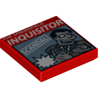 Tile 2 x 2 with 'THE SPRINGFIELD INQUISITOR' Print (Red)
