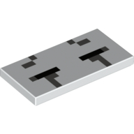 Tile 2 x 4 with Pixelaed Minecraft Ghast Closed Eyes Print (White)