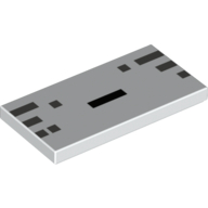 Tile 2 x 4 with Pixelated for Minecraft Ghast Mouth Print (White)
