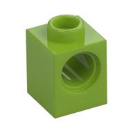 Technic Brick 1 x 1 with Pin Hole (Lime)