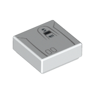 Tile 1 x 1 with Snowtrooper Backpack Print (White)