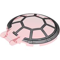Dish 6 x 6 Inverted - No Studs with Handle with TIE fighter Cockpit Print (Trans-Red)