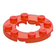 Plate Round 4 x 4 with 2 x 2 Round Opening (Trans-Neon Orange)