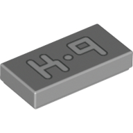 Tile 1 x 2 with 'K-9' Print (Light Bluish Gray)