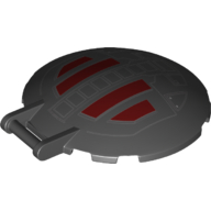 Dish 6 x 6 Inverted - No Studs with Handle with SW First Order TIE Fighter Hatch Pattern (Black)