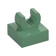 Tile Special 1 x 1 with Clip with Rounded Edges (Sand Green)