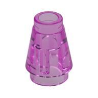 Cone 1 x 1 [Top Groove] (Trans-Dark Pink)