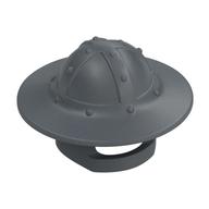 Helmet with Chinstrap and Wide Brim (Flat Silver)