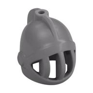 Helmet with Fixed Grill and Plume Hole (Castle) (Flat Silver)