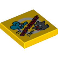 Tile 2 x 2 with 'The ITCHY & SCRATCHY Show' Print (Yellow)